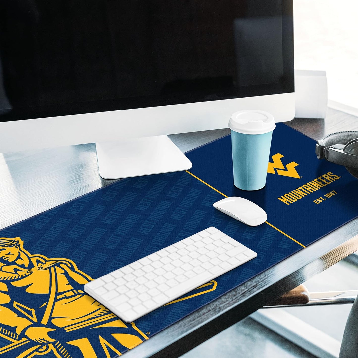 YouTheFan NCAA West Virginia Mountaineers Logo Series Desk Pad