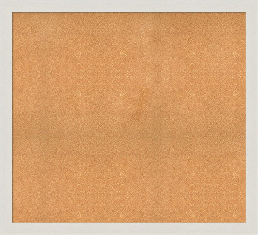 Amanti Art Natural Cork Board for Wall, 39x43 Vision Board with White Frame, Oversize Corkboard Office Decor for Home Organization, Country Rustic Corkboard Pinboard to Display Items for Home