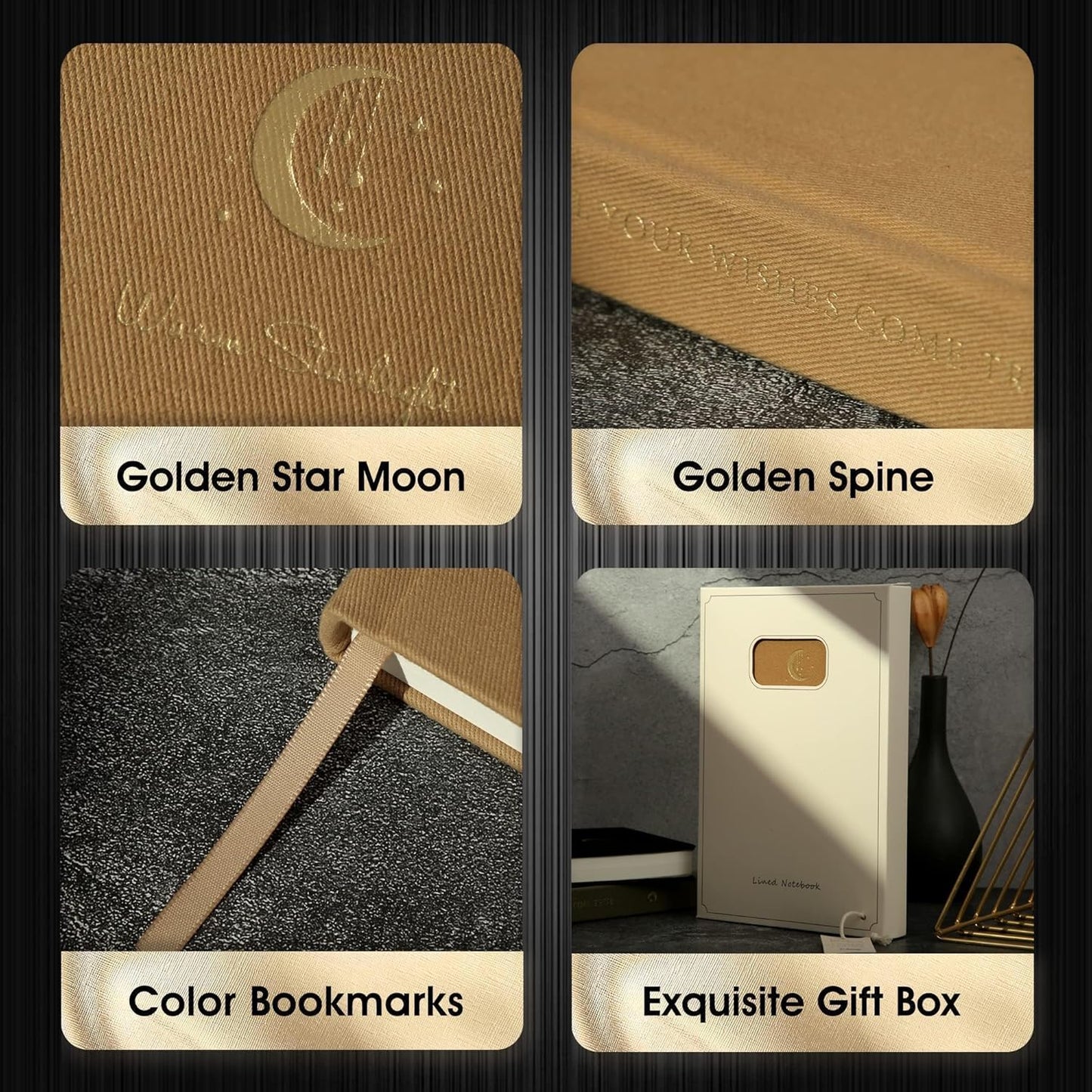 CAGIE Journal for Women Fabric Journal Notebook with 256 Pages 120 GSM Journals for Writing with Gift Box, 5.7x8.3 In, Brown