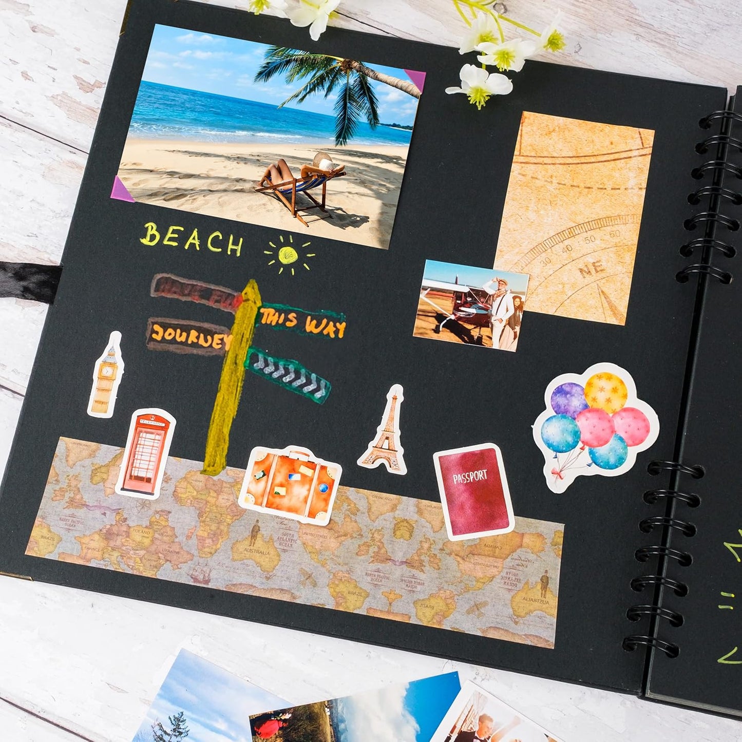 Bstorify Square Large Black Scrapbook Photo Albums 80 Pages (11 x 11 inch) Thick Kraft Paper Scrap Book, Memory Book, Ribbon Closure - Ideal for Your Scrapbooking, Art & Craft Projects