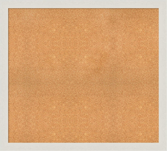 Amanti Art Natural Cork Board for Wall, 37x41 Vision Board with White Frame, Oversize Corkboard Office Decor for Home Organization, Country Rustic Corkboard Pinboard to Display Items for Home