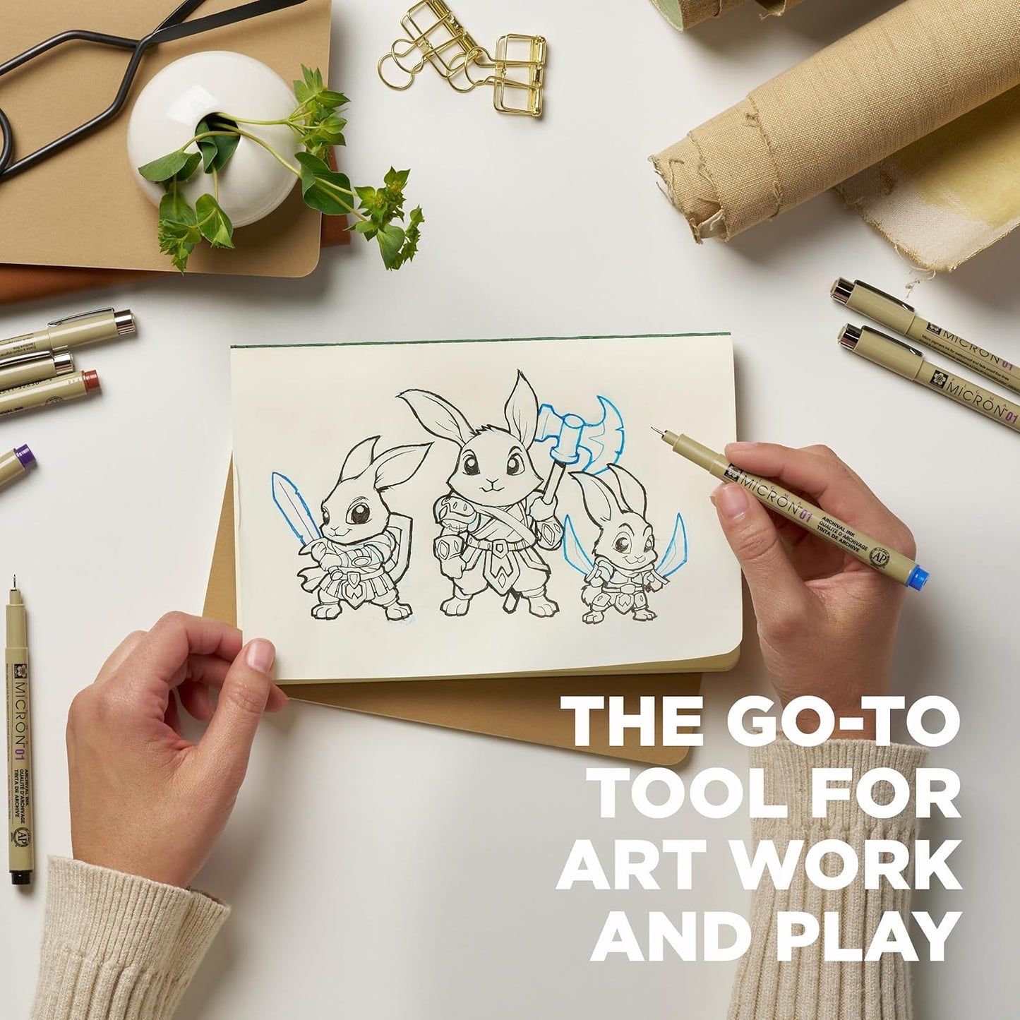 SAKURA Pigma Micron Fineliner Pens - Archival Black & Colored Ink Pens - For Writing, Drawing, or Journaling - Black & Assorted Colored Ink - 01 Point Size - 6 Pack