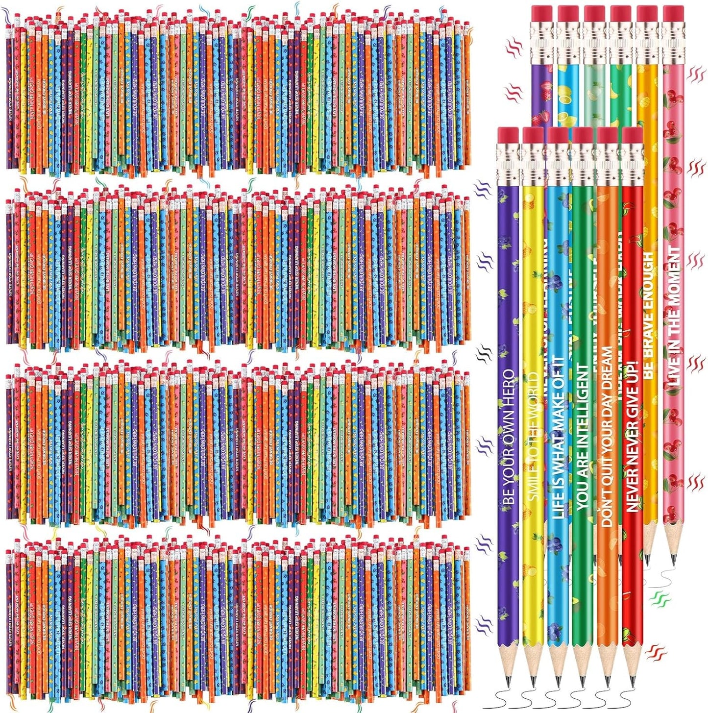 720 Pcs Scented Pencils Bulk for Kids Inspirational Motivational Cute Fun Fruit Wood Smelly Graphite Pencils with Erasers for School Classroom Office Students Girls Boys Gifts Supplies