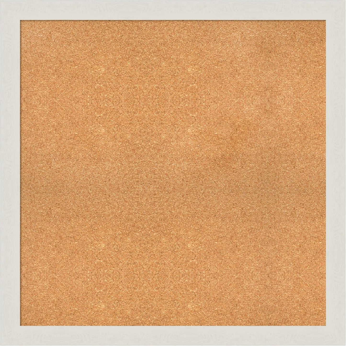 Amanti Art Natural Cork Board for Wall, 35x35 Vision Board with White Frame, Large Corkboard Office Decor for Home Organization, Country Rustic Corkboard Pinboard to Display Items for Home