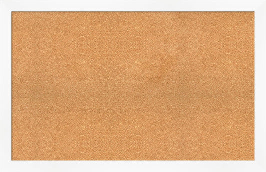 Amanti Art Natural Cork Board for Wall, 29x45 Vision Board with White Frame, Oversize Corkboard Office Decor for Home Organization, Modern Corkboard Pinboard to Display Items for Home Organization in