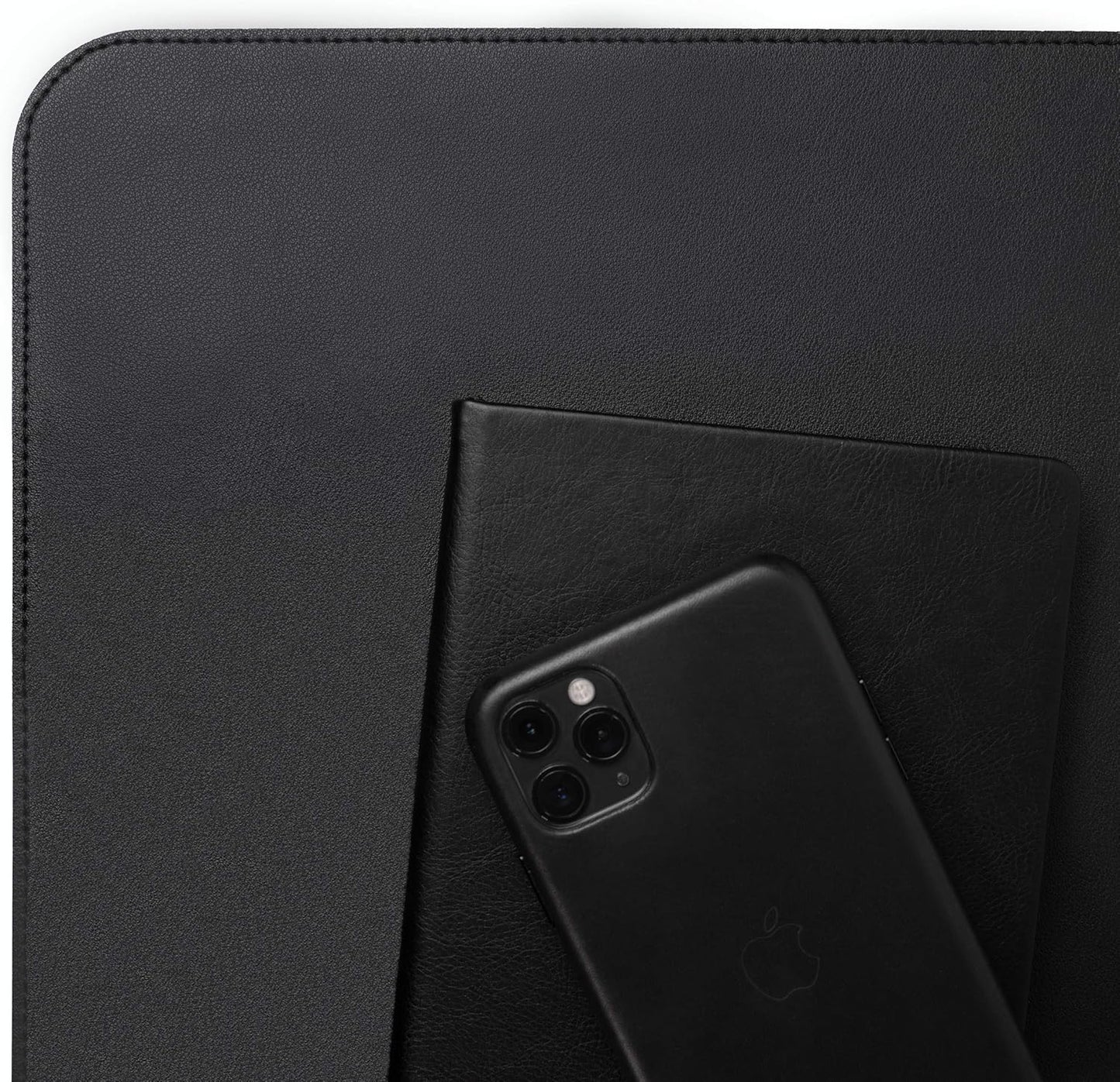 Vine Creations Leather Desk Mat Large 36" x 20", Desk Protector Mat, PU Leather Desk Pad, Non-Slip Large Mouse Pad, Desk Blotter, Desk Pads on Top of Desks, Home Office Desk Matt for Desktop (Black)