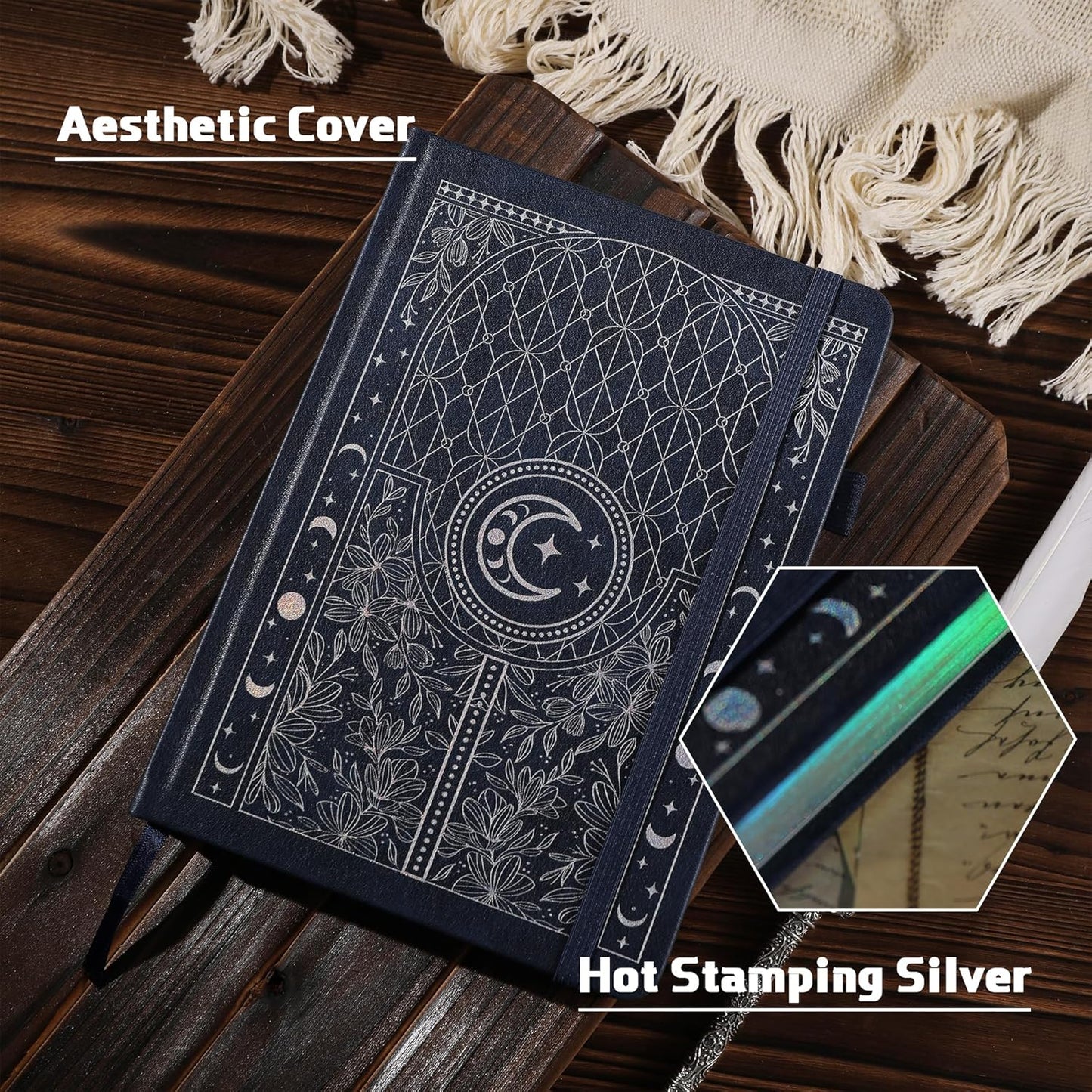 TIEFOSSI Bullet Dotted Journal Notebook, 160gsm 256 Numbered Thick Paper, A5 Hardcover Dotted Grid Diary for Women Men Work Writing, Bullet Dot Journaling, Drawing, 5.8 x 8.3 in