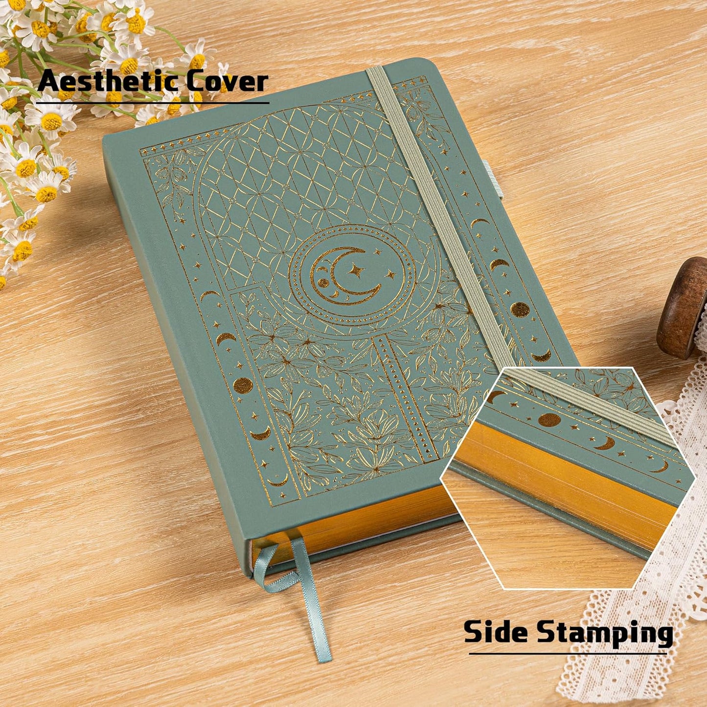 TIEFOSSI Bullet Dotted Journal Notebook, 160gsm 256 Numbered Thick Paper, A5 Hardcover Dotted Grid Diary for Women Men Work Writing, Bullet dot Journaling, Drawing, 5.8 x 8.3 in