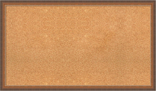 Amanti Art Natural Cork Board for Wall, 22x38 Vision Board with Bronze Frame, Large Corkboard Office Decor for Home Organization, Modern Corkboard Pinboard to Display Items for Home Organization in