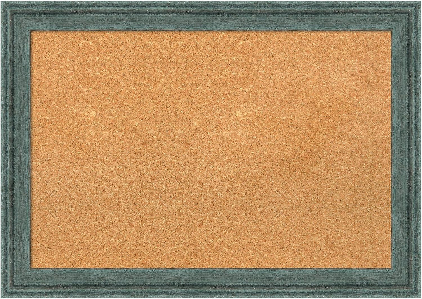 Amanti Art Natural Cork Board for Wall, 19x27 Vision Board with Blue Wood Frame, Medium Corkboard Office Decor for Home Organization, Rustic Farmhouse Corkboard Pinboard to display items for home