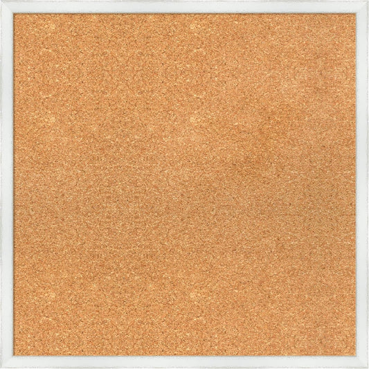 Amanti Art Natural Cork Board for Wall, 23x23 Vision Board with White Frame, Medium Corkboard Office Decor for Home Organization, Country Rustic Corkboard Pinboard to Display Items for Home
