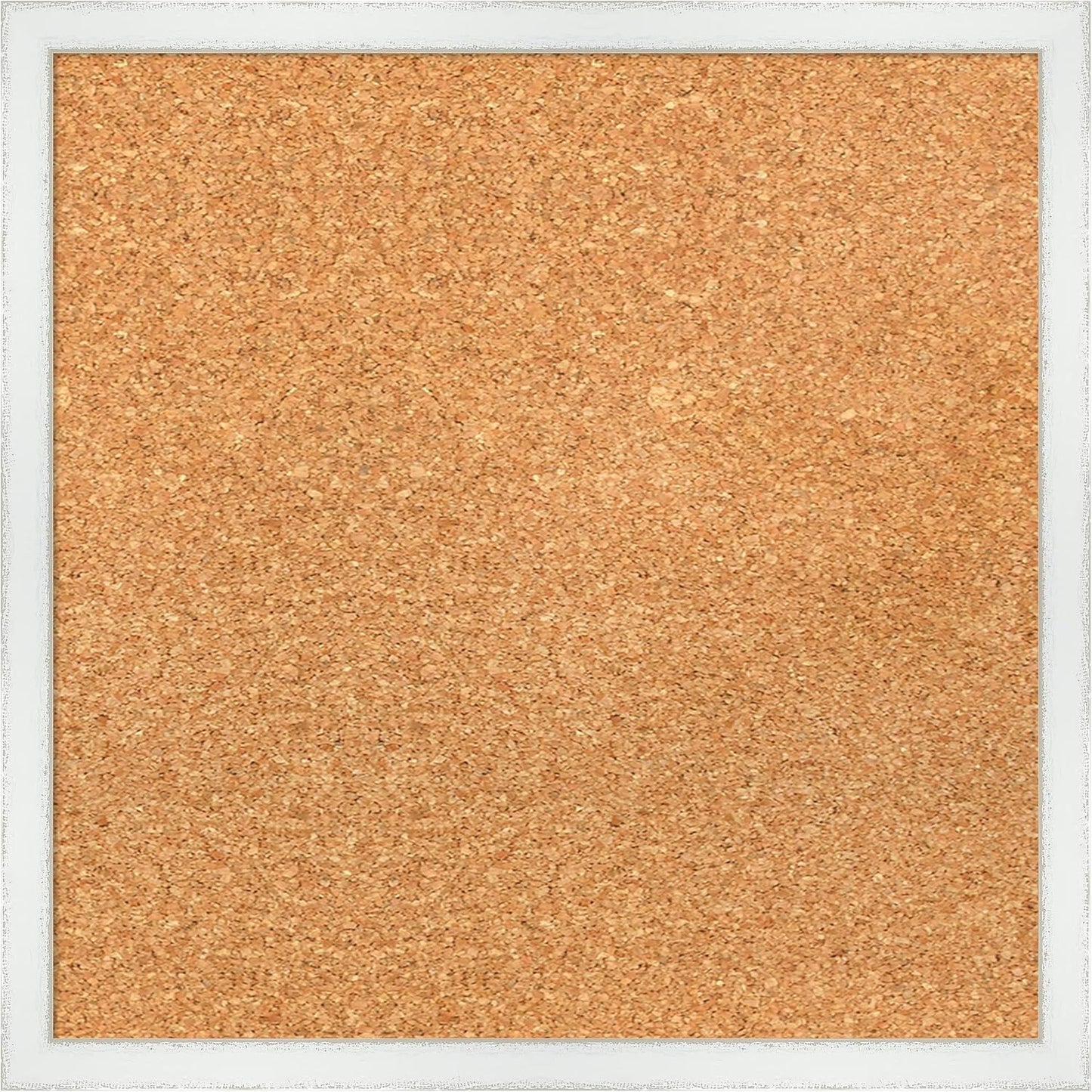 Amanti Art Natural Cork Board for Wall, 17x17 Vision Board with White Frame, Small Corkboard Office Decor for Home Organization, Country Rustic Corkboard Pinboard to Display Items for Home