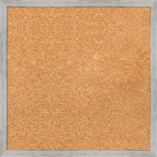 Amanti Art Natural Cork Board for Wall, 17x17 Vision Board with White Frame, Small Corkboard Office Decor for Home Organization, Cottage Corkboard Pinboard to Display Items for Home Organization in