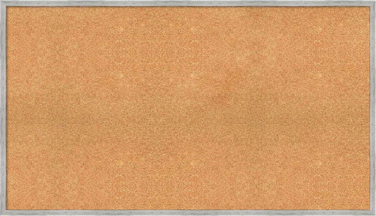 Amanti Art Natural Cork Board for Wall, 27x47 Vision Board with White Frame, Oversize Corkboard Office Decor for Home Organization, Cottage Corkboard Pinboard to Display Items for Home Organization
