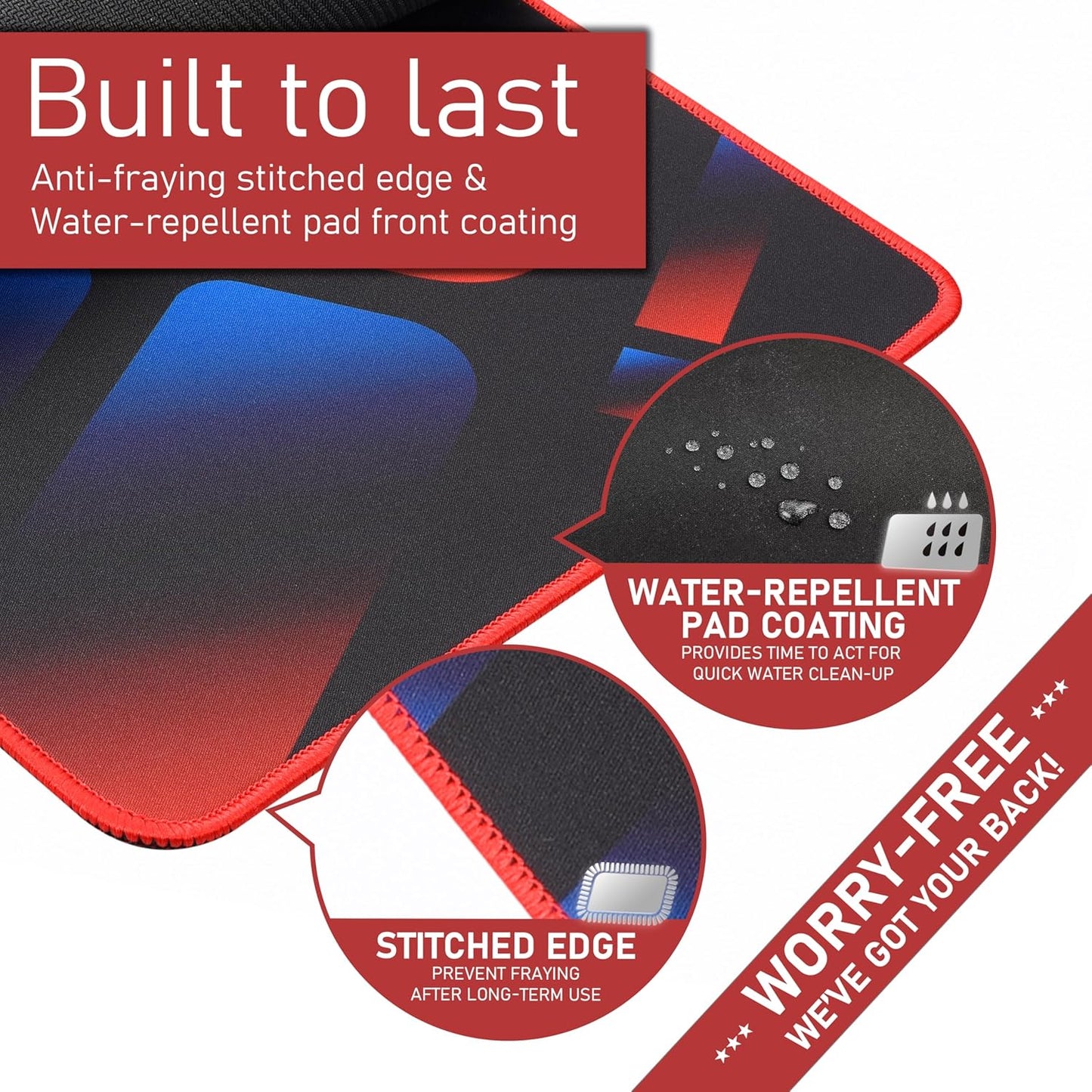 iRocks C23 Extended Gaming Mouse Pad, Table Pad, Desk Mat, Waterproof, Durable Surface, Compatible with All Mice – 31.5” x 11.81”