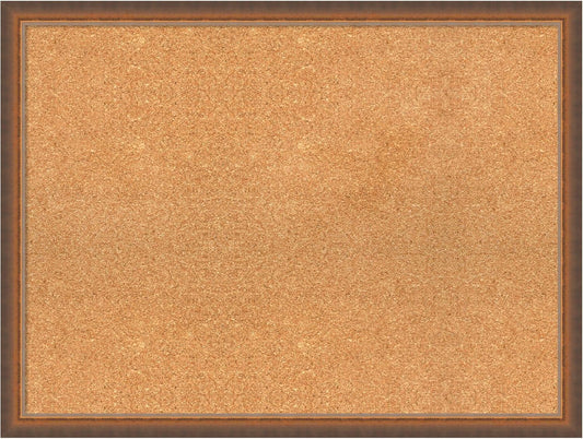 Amanti Art Natural Cork Board for Wall, 24x32 Vision Board with Bronze Frame, Large Corkboard Office Decor for Home Organization, Modern Corkboard Pinboard to Display Items for Home Organization in