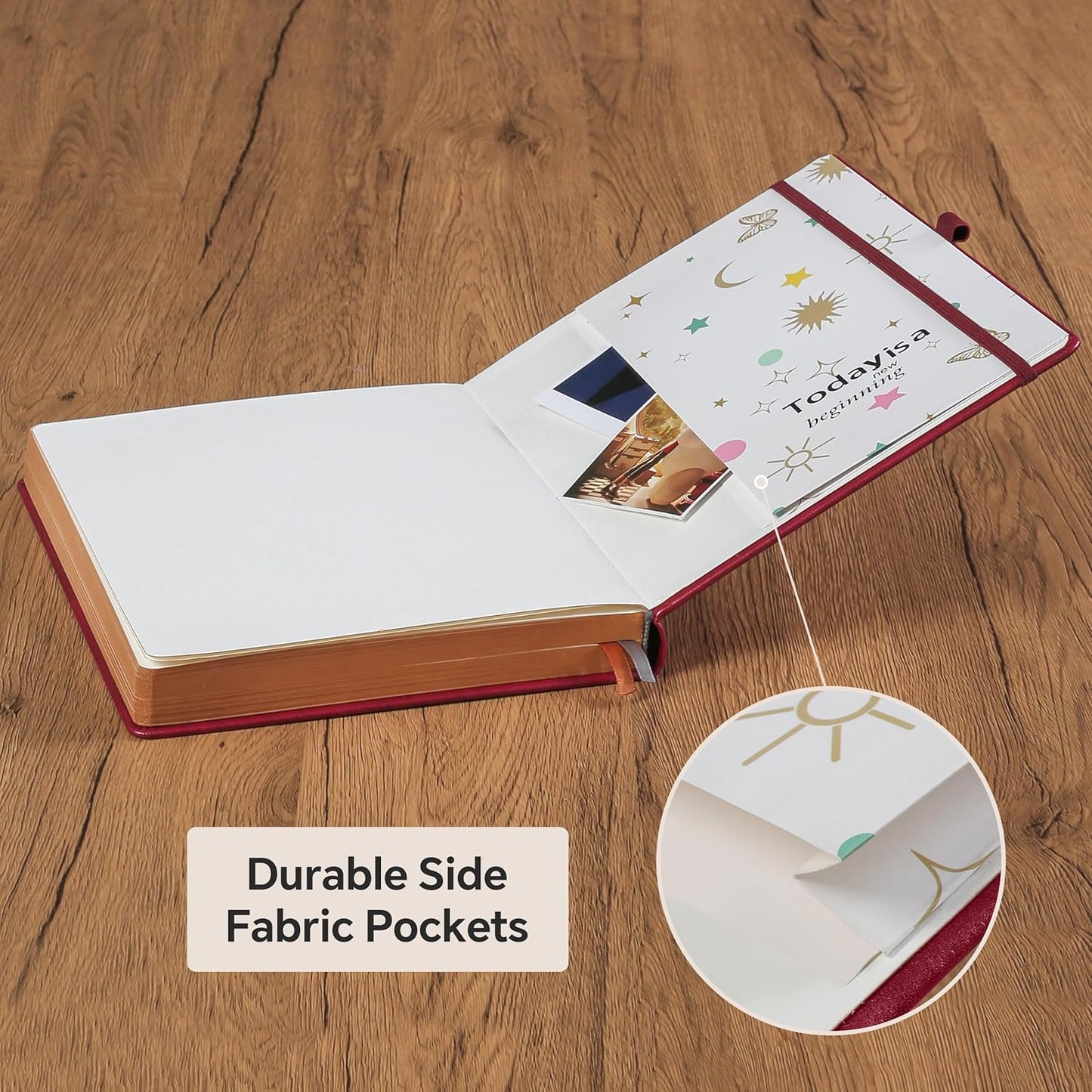 ZXHQ A5 360 Pages Lined Journaling Notebooks with Pen, Journals for Women Men Writing Notebook, Tree of Life Design, Brown Edge Fine Inner Pocket - Wine Red