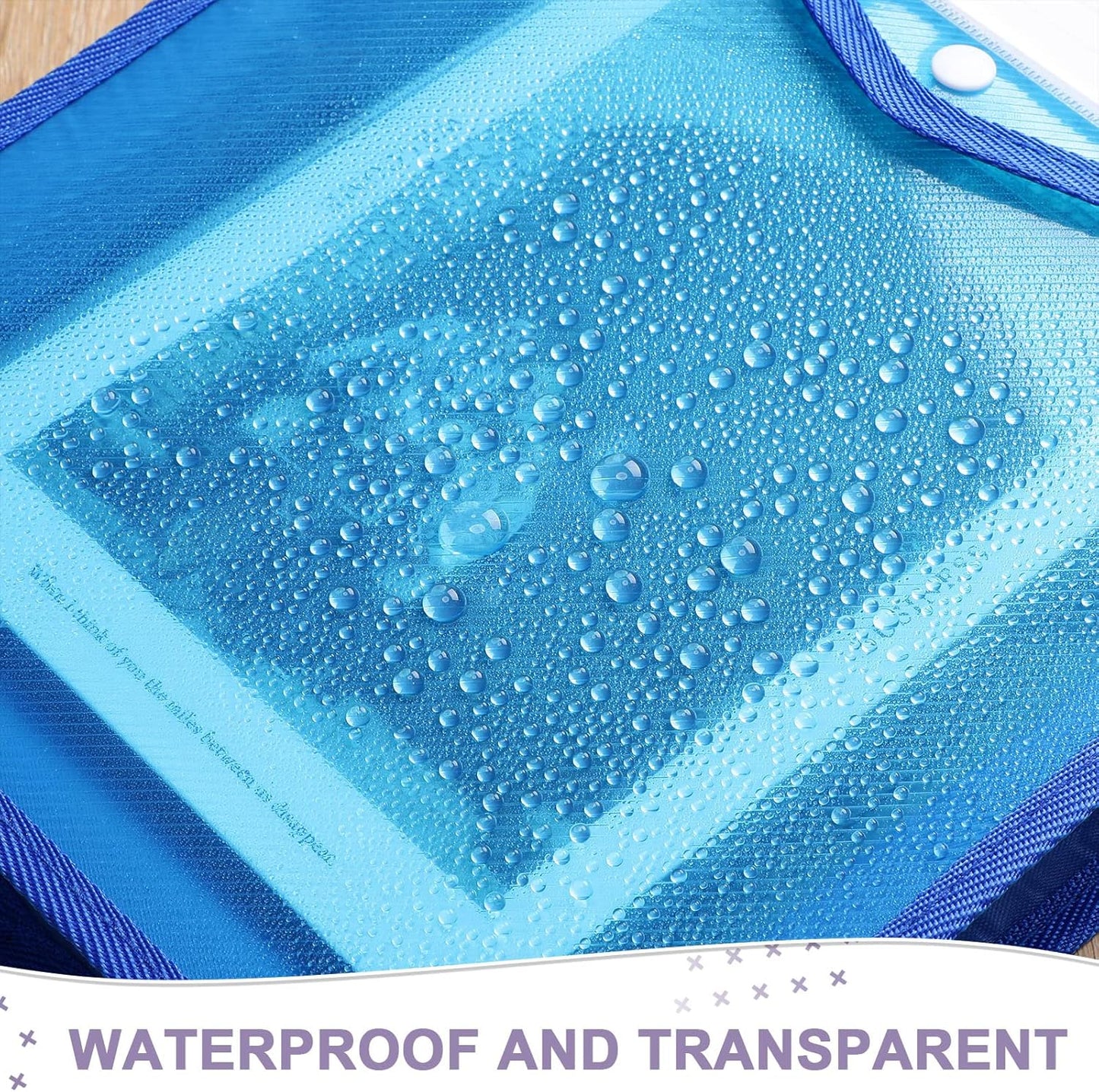 10 Pieces Plastic File Folders Envelope Expanding File Wallet Organizer Documents Folder with Snap Closure and Pocket, A4 Size Waterproof Transparent Pouch(Assorted Color,Vertical)