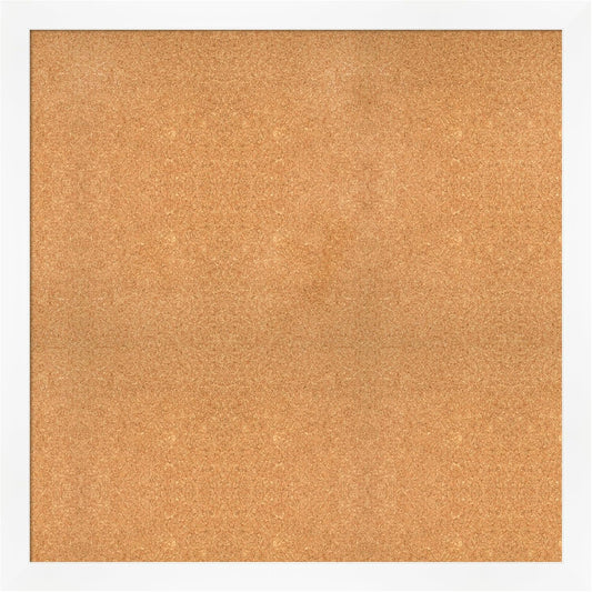 Amanti Art Natural Cork Board for Wall, 39x39 Vision Board with White Frame, Oversize Corkboard Office Decor for Home Organization, Modern Corkboard Pinboard to Display Items for Home Organization in