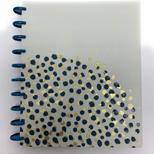 Talia Discbound Notebooks, Planner, Customizable, (Fireworks Deep Lake with deep Lake Blue Discs, Midsize (7.5in x 9.75in))