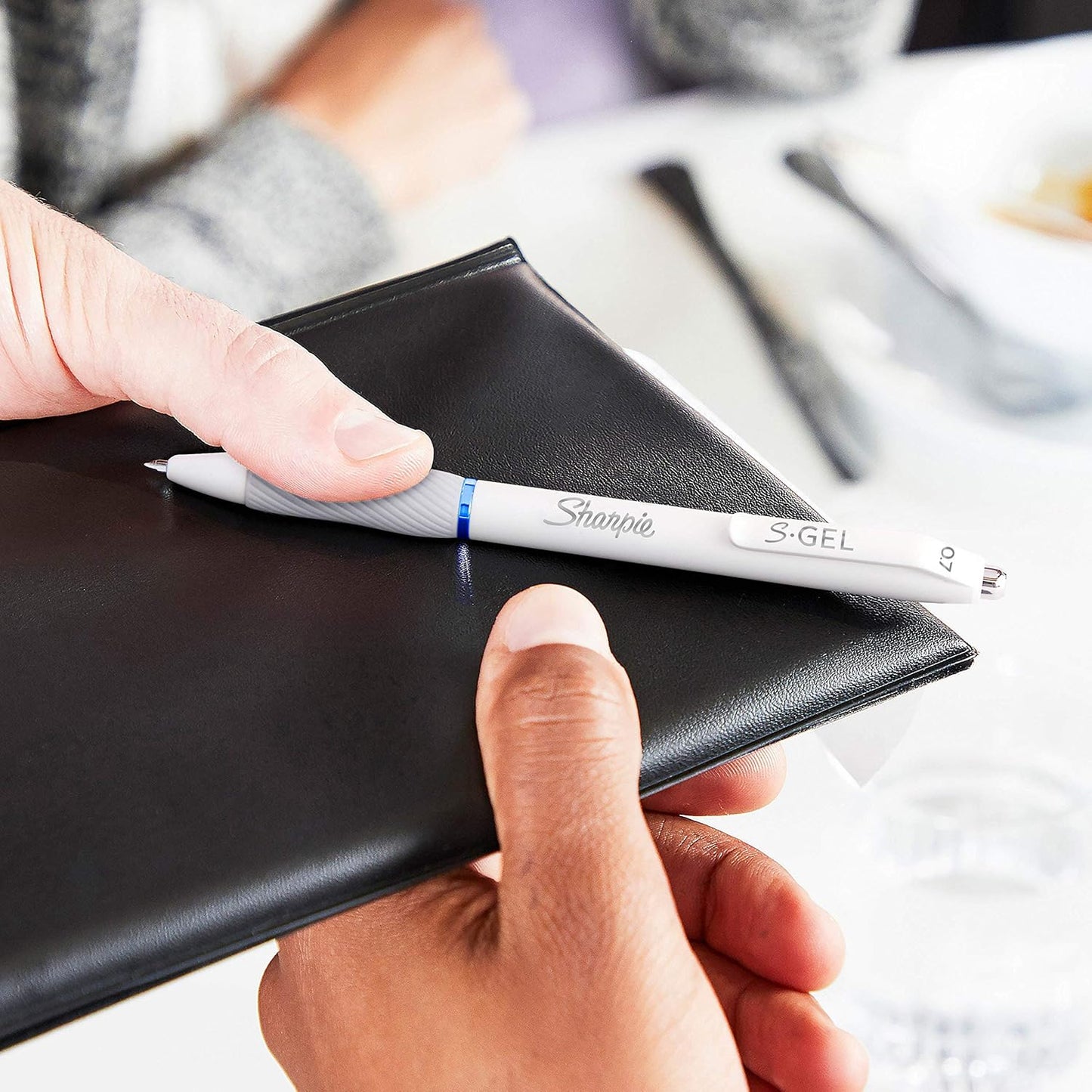 Sharpie S-Gel Gel Pens, Blue Barrel, Medium Point (0.7mm), Black Gel Ink Pens, 12 Count - Home, Office, School, Journaling, Writing, Note-Taking, Teacher Supplies