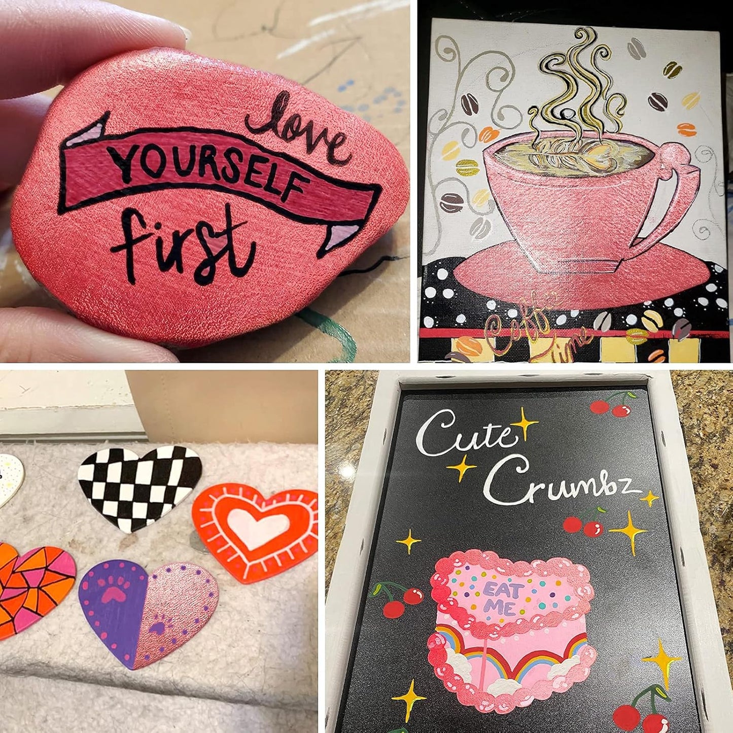 Acrylic Paint Pens Gold,Silver,Rose Gold,Paint Markers for Rocks Painting, Wood, Fabric, Glass,Ceramic,Canvas. Scrapbooking,Card Making,DIY Craft Supplies Metallic Acrylic Marker Set (Rose gold)