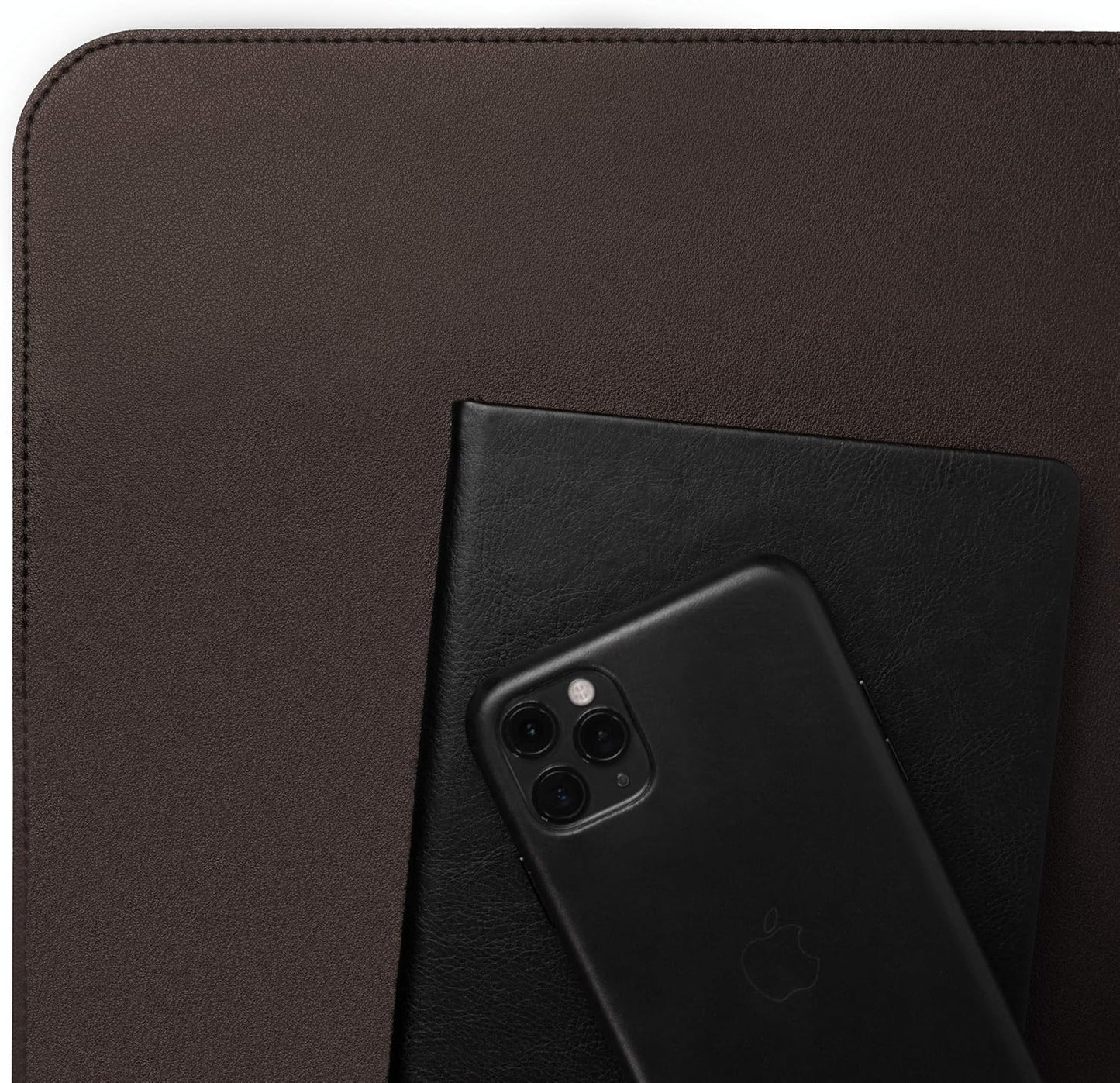 Vine Creations Leather Desk Mat 24" x 17", Desk Protector, PU Leather Desk Pad, Non Slip Small Desk Pad Mat, Desk Blotter, Desk Pads on Top of Desks, Home or Office Small Desk Mat (Dark Brown)