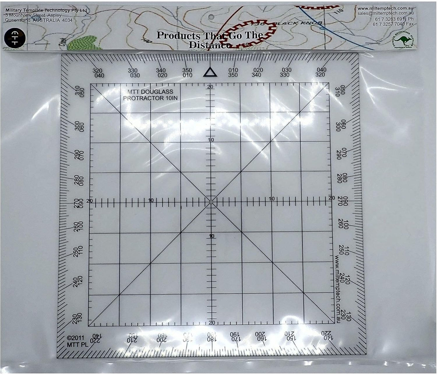 Douglas Protractor Graduated in Degrees for Angle Measurements and map Plotting for Outdoor, Marine or air Navigation, Hiking, Orienteering and Survival