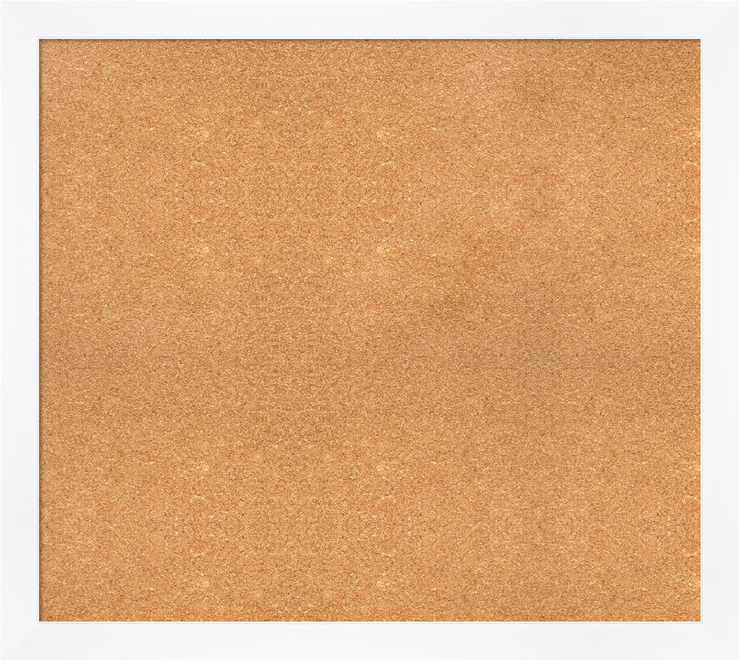 Amanti Art Natural Cork Board for Wall, 33x37 Vision Board with White Frame, Large Corkboard Office Decor for Home Organization, Modern Corkboard Pinboard to Display Items for Home Organization in
