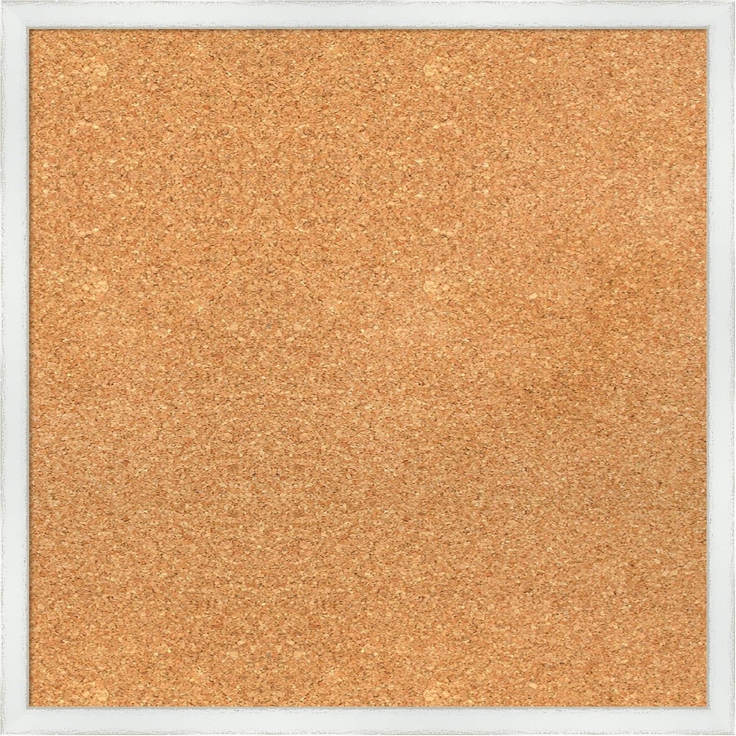 Amanti Art Natural Cork Board for Wall, 21x21 Vision Board with White Frame, Medium Corkboard Office Decor for Home Organization, Country Rustic Corkboard Pinboard to Display Items for Home