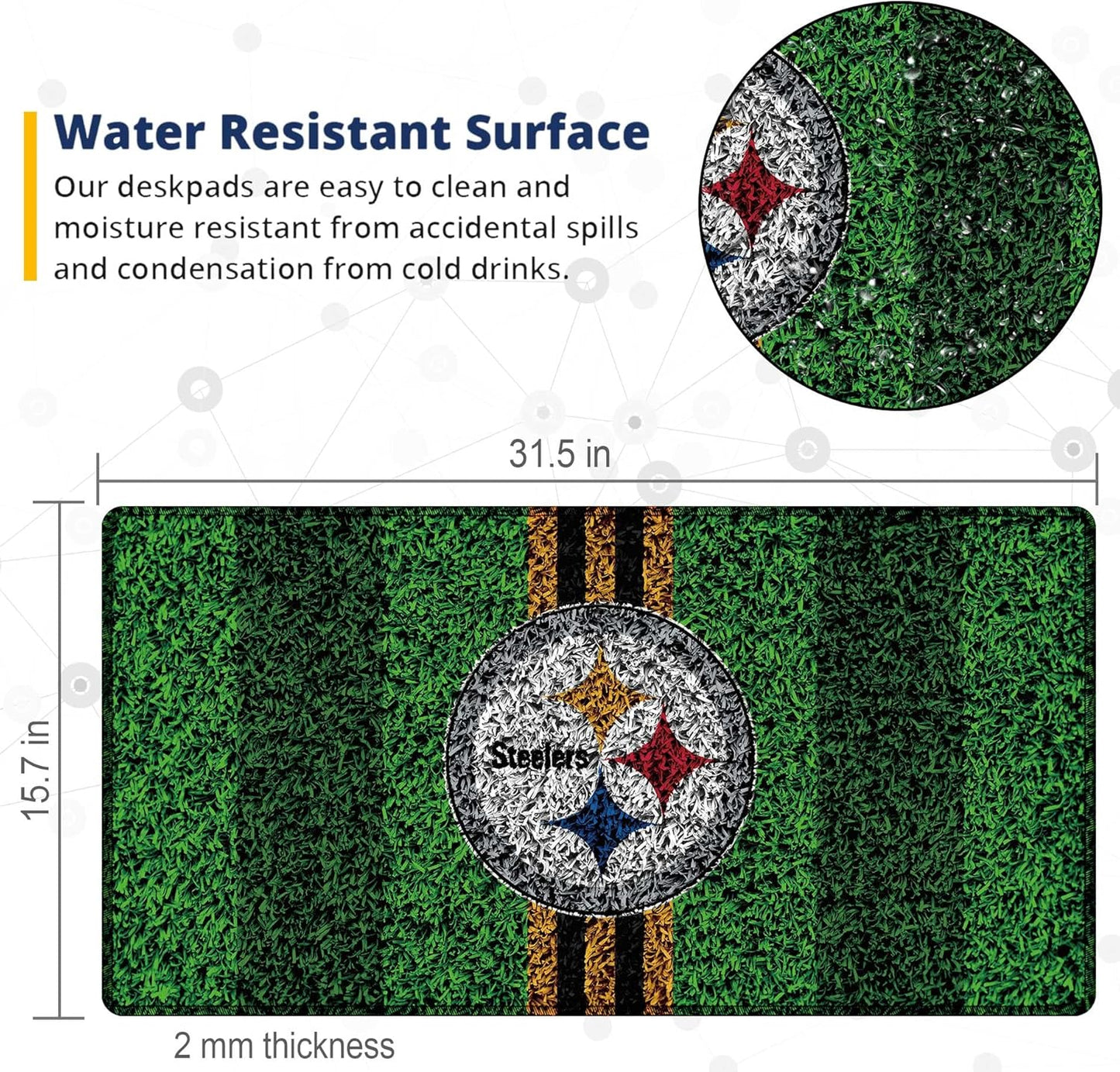 XXL Professional Gaming Mouse Pad, Large Computer Keyboard Mouse Mat Desk Pad with Non-Slip Base and Stitched Edge for Home Office Gaming Work, 31.5x15.7in Extended Mouse Pad Desk Accessories