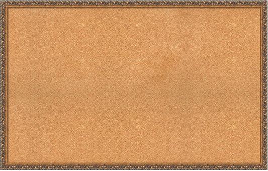 Amanti Art Natural Cork Board for Wall, 28x44 Vision Board with Bronze Frame, Oversize Corkboard Office Decor for Home Organization, Traditional Corkboard Pinboard to Display Items for Home