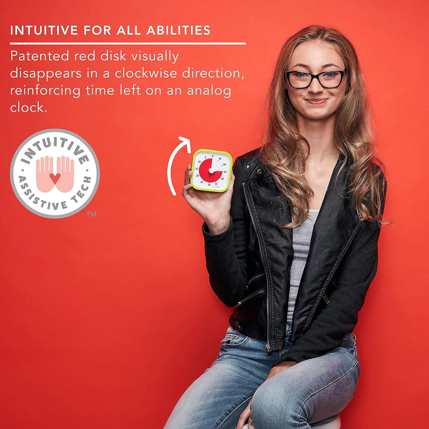 TIME TIMER 60 Minute MOD Education Edition ⁠— Visual Timer for Kids Classroom Learning, Elementary Teachers Desk Clock, Homeschool Study Tool and Office Meetings with Silent Operation (Lime Green)