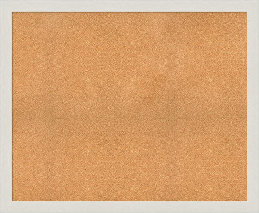 Amanti Art Natural Cork Board for Wall, 37x45 Vision Board with White Frame, Oversize Corkboard Office Decor for Home Organization, Country Rustic Corkboard Pinboard to Display Items for Home