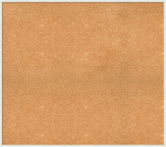 Amanti Art Natural Cork Board for Wall, 31x35 Vision Board with White Frame, Large Corkboard Office Decor for Home Organization, Modern Corkboard Pinboard to Display Items for Home Organization in