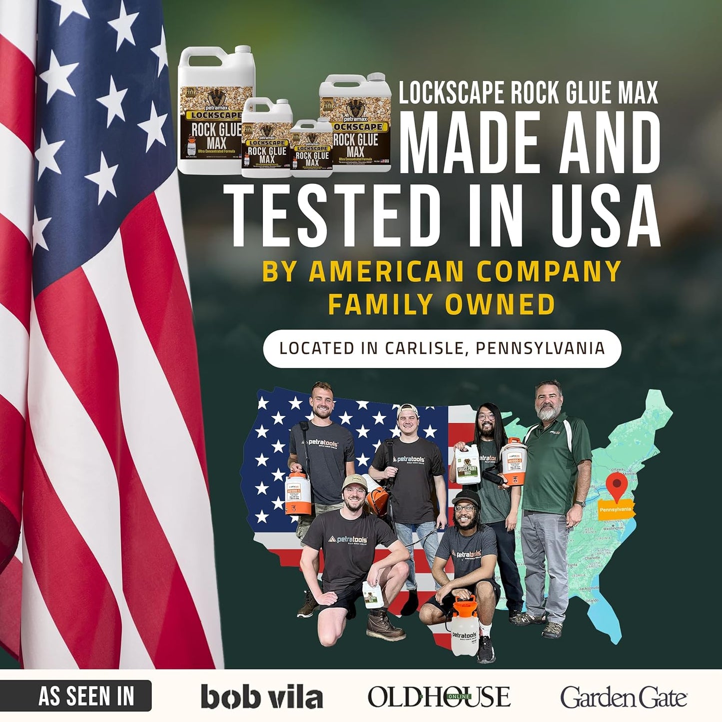 Lockscape Sticky Rock or Sticky Mulch Glue for Landscaping with Sprayer 1 Gallon, Max Rock Glue for Landscape & PetraTools HD101 Bundle, Lockdown Gravel or Mulch for Landscaping Hold (Stone Max)