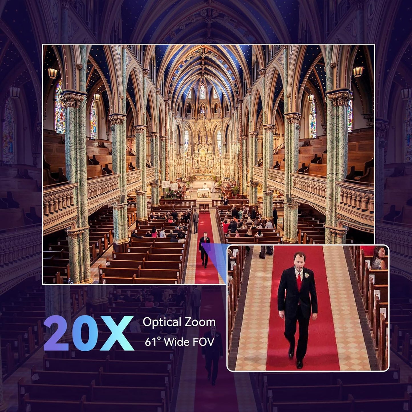 Tenveo HDMI/LAN/USB3.0 PoE PTZ Camera 20X Optical Zoom PTZ Camera IP Live Streaming, FHD 1080P 60FPS, for Church Services Worship Video Conference Live Streaming Online Meeting, 2025 Version