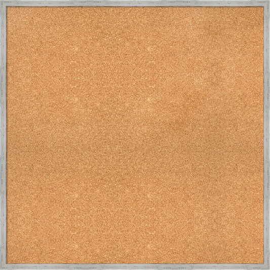 Amanti Art Natural Cork Board for Wall, 33x33 Vision Board with White Frame, Large Corkboard Office Decor for Home Organization, Cottage Corkboard Pinboard to Display Items for Home Organization in