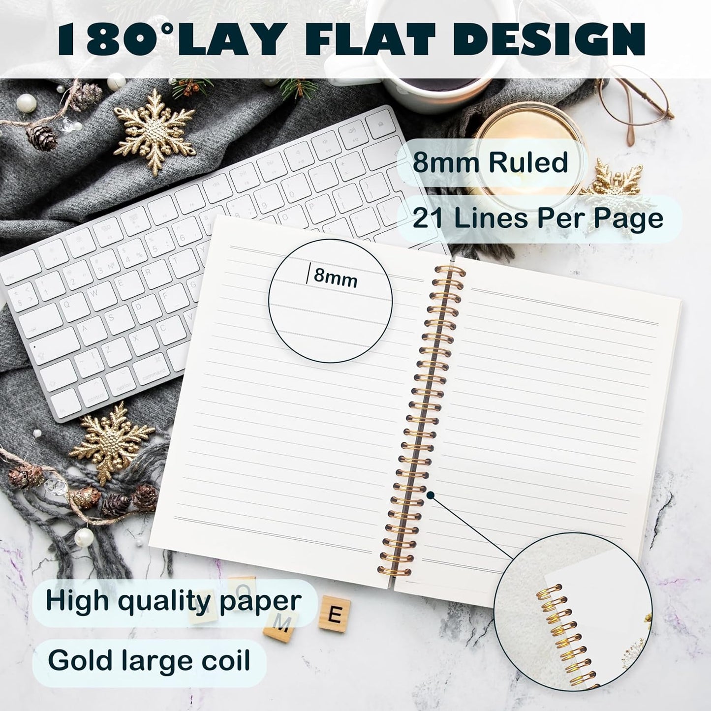 BearCake God is Love Floral Christian Notebook Journal, Christian Gifts for Women, Bible Notebooks for Note Taking, Bible Journaling Notebook, Hardcover Spiral Notebook 5.5x8.3