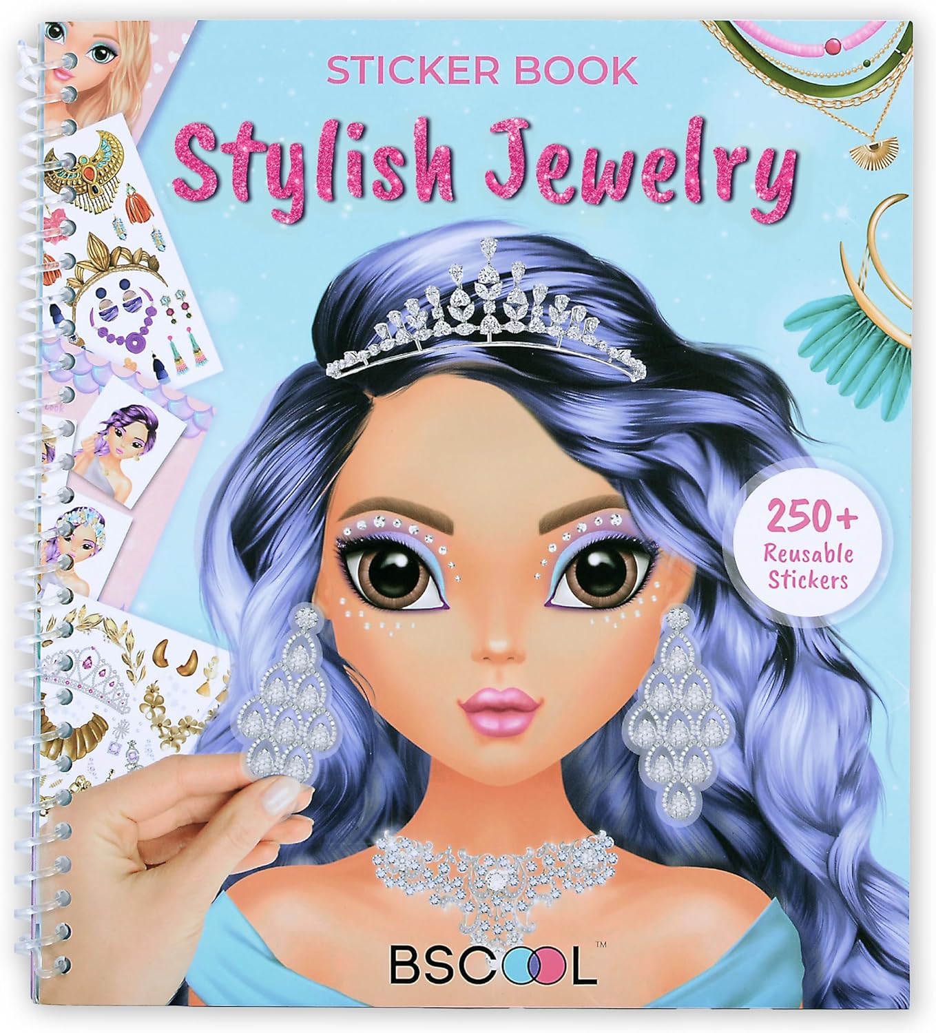 Sticker Stylish Dress up Jewelry. Sticker Activity Book for Kids. Learn Girls Fashion Design with Stickers and Guides for Kids 5 and up with 250+ Reusable Stickers. Gift for Girls