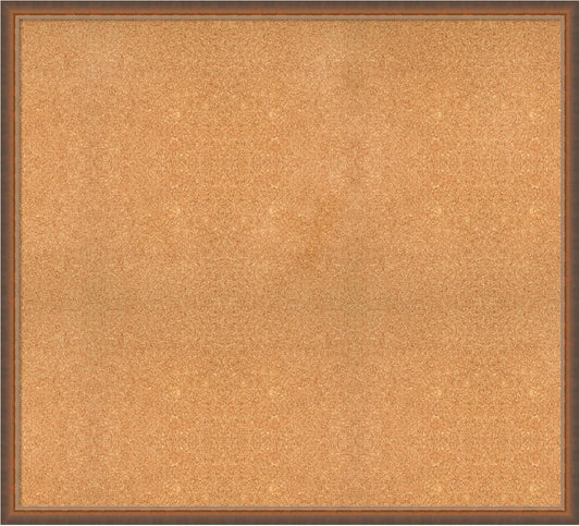 Amanti Art Natural Cork Board for Wall, 38x42 Vision Board with Bronze Frame, Oversize Corkboard Office Decor for Home Organization, Modern Corkboard Pinboard to Display Items for Home Organization
