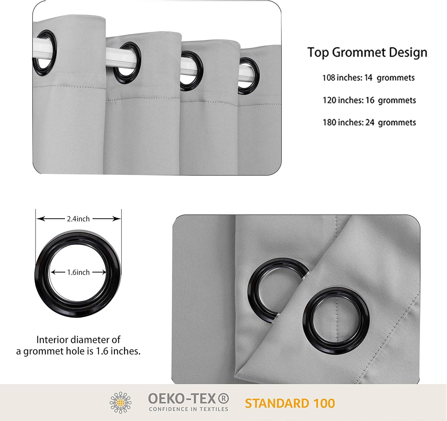 BONZER Room Divider Curtain Total Privacy Wall Wide Grommet Room Darkening Curtains for Patio Sliding Glass Door, 96L x 108W Inch (8L x 9W ft), 1 Panel, Silver