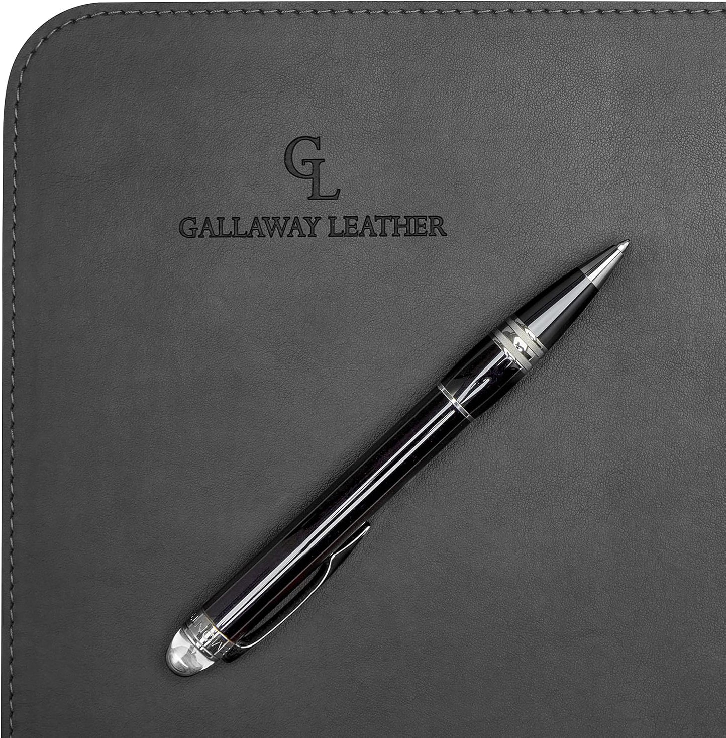 Gallaway Leather Desk Pad – 25 x 17 inch - Desk Mat Home Office Desk Accessories Desktop Protector XXL Mouse Pad Writing Desk Blotter - Grey - Medium