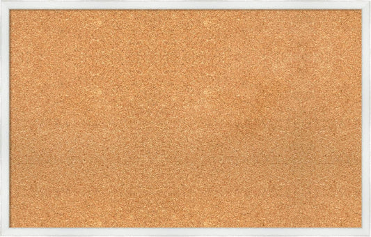 Amanti Art Natural Cork Board for Wall, 21x33 Vision Board with White Frame, Large Corkboard Office Decor for Home Organization, Country Rustic Corkboard Pinboard to Display Items for Home