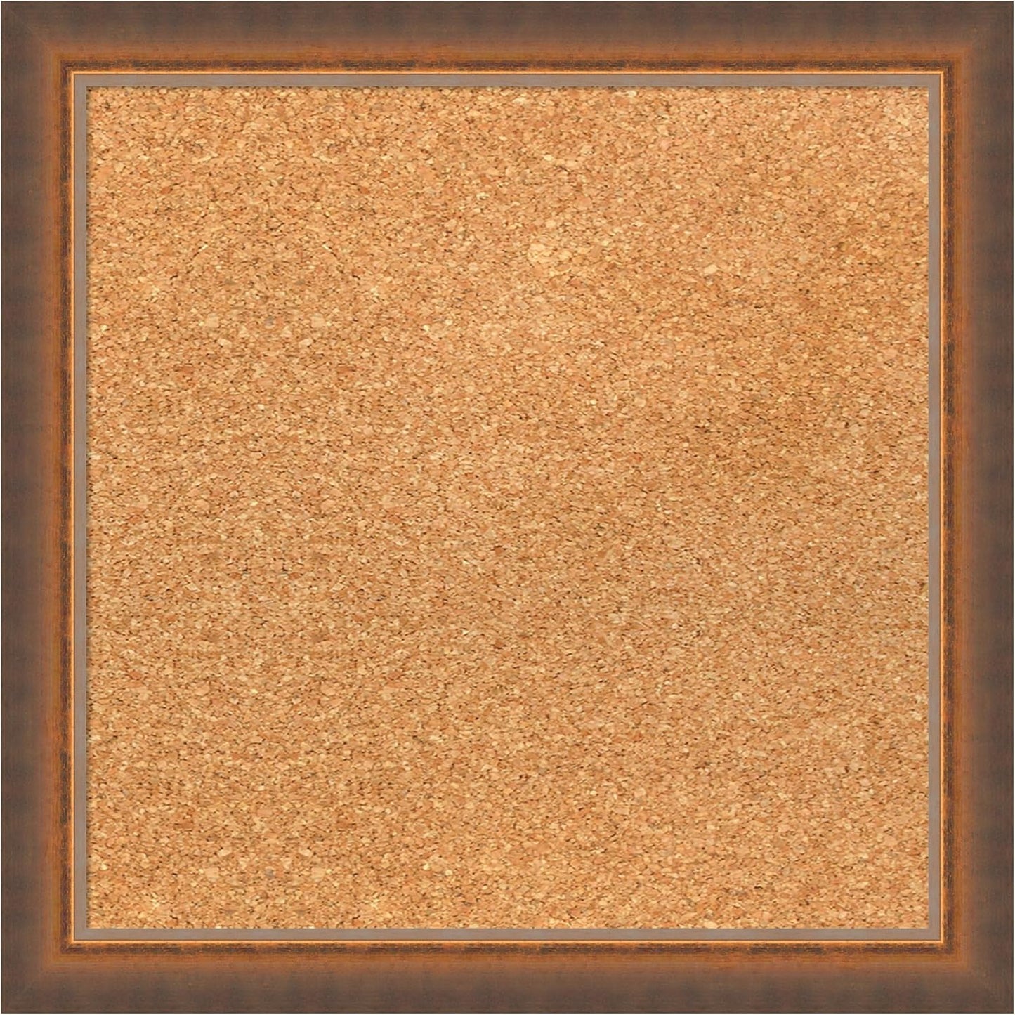 Amanti Art Natural Cork Board for Wall, 16x16 Vision Board with Bronze Frame, Small Corkboard Office Decor for Home Organization, Modern Corkboard Pinboard to Display Items for Home Organization in