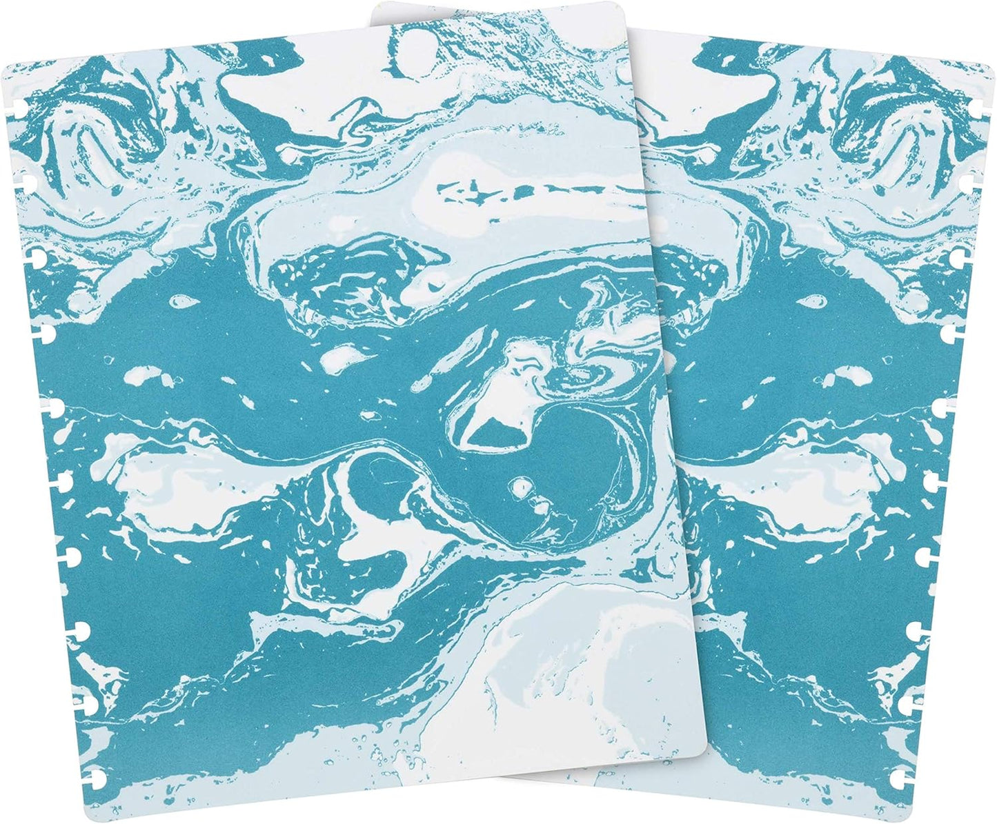 Talia Discbound Notebooks, Planner, Customizable, (Teal Marble Flow, Midsize (7.5in x 9.75in))