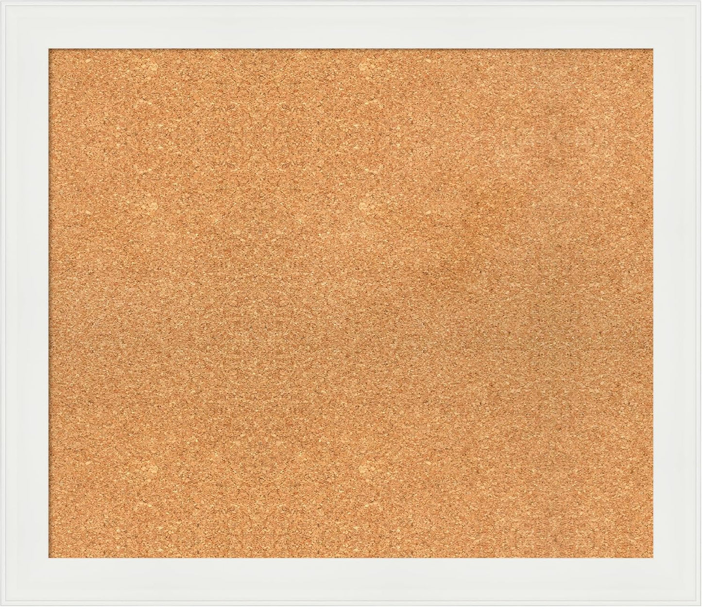 Amanti Art Natural Cork Board for Wall, 25x29 Vision Board with White Frame, Medium Corkboard Office Decor for Home Organization, Casual Corkboard Pinboard to Display Items for Home Organization in