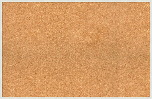 Amanti Art Natural Cork Board for Wall, 23x35 Vision Board with White Frame, Large Corkboard Office Decor for Home Organization, Modern Corkboard Pinboard to Display Items for Home Organization in
