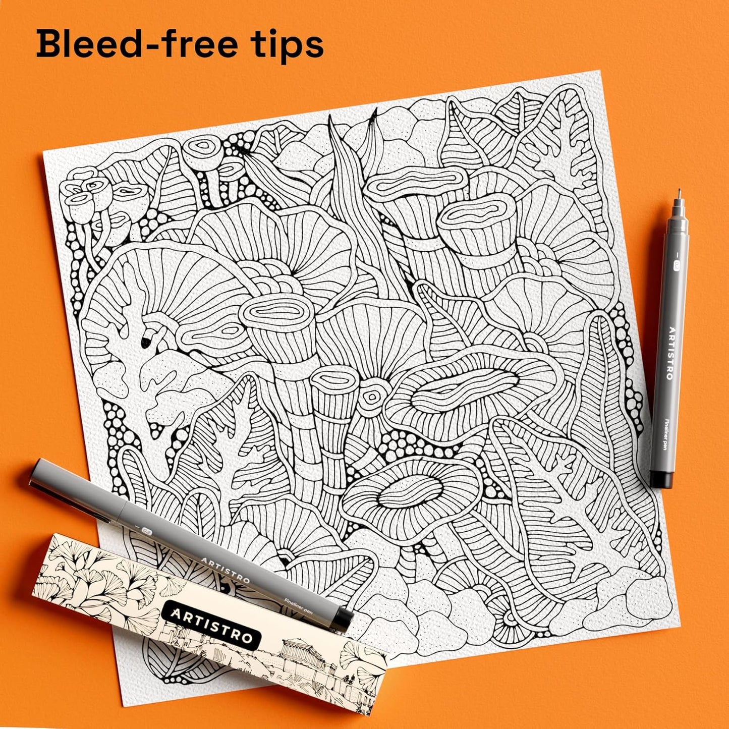 ARTISTRO Set of 2 Fineliner Pens, Black Micro Pens for Drawing, Waterproof Archival Ink, Ultra Fine Tip Pen for Illustration, Technical Pen, Sketching, Writing, Drawing, Journaling, Pair of Fine Tip