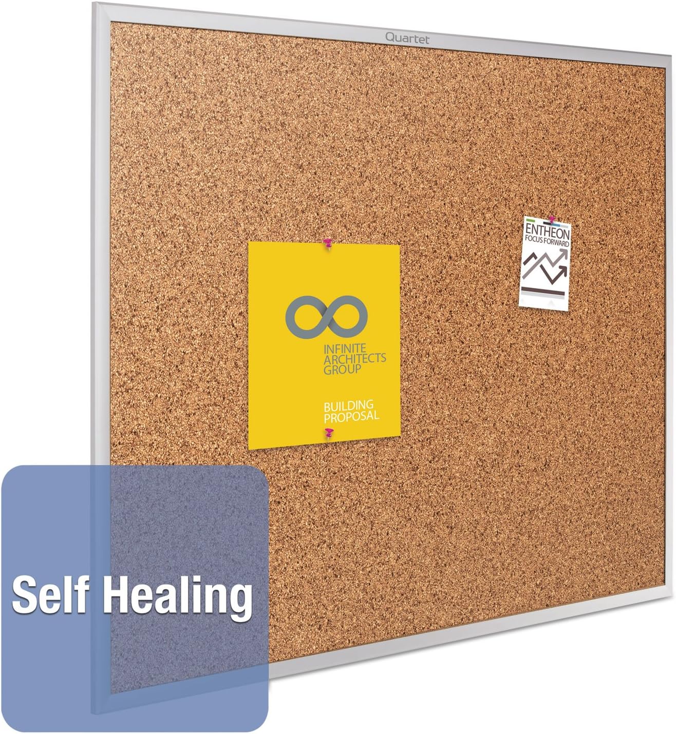 Quartet Standard Aluminum Frame Cork Bulletin Board, 60” x 36” (2305)